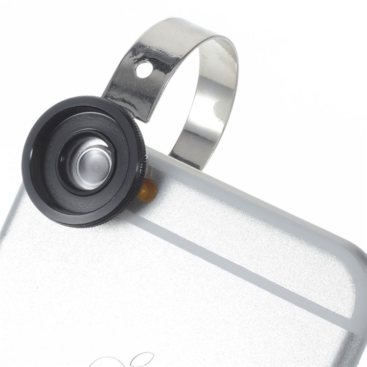 Macro + Wide Angle + Fisheye O Stainless Ring Camera Lens for iPhone Samsung - Black-4