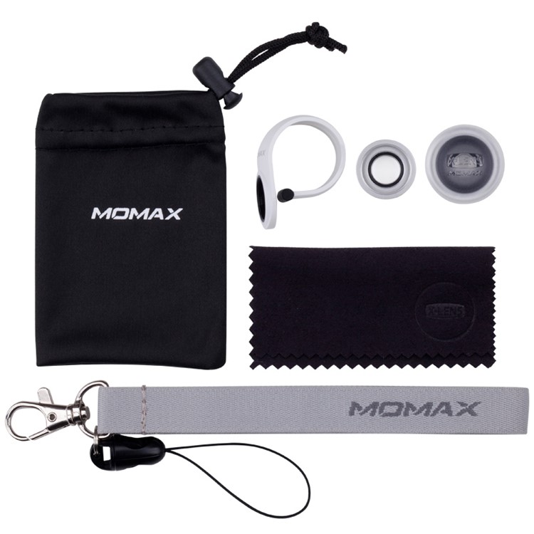 MOMAX X-Lens 2-In-1 Clip-on 120-Degree Wide Angle + 15X Macro Lens for Smartphone Tablet - White-6