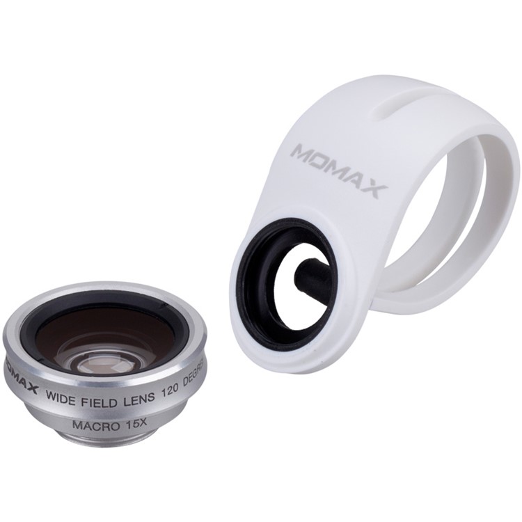 MOMAX X-Lens 2-In-1 Clip-on 120-Degree Wide Angle + 15X Macro Lens for Smartphone Tablet - White-7