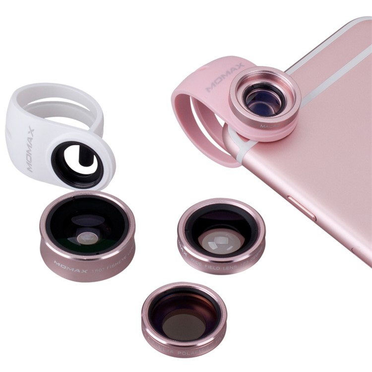 MOMAX X-Lens 4-in-1 120 Degree Wide Angle+15X Macro Lens+180 Degree Fisheye+ CPL Filter for Smartphone Tablet - Silver Color-8