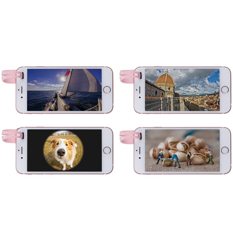 MOMAX X-Lens 4-in-1 120 Degree Wide Angle+15X Macro Lens+180 Degree Fisheye+ CPL Filter for Smartphone Tablet - Rose Gold Color-10