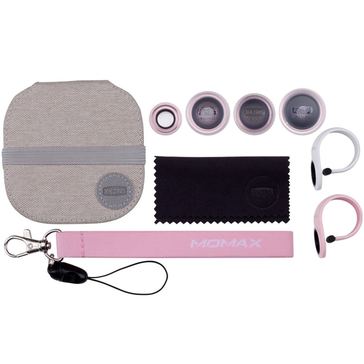MOMAX X-Lens 4-in-1 120 Degree Wide Angle+15X Macro Lens+180 Degree Fisheye+ CPL Filter for Smartphone Tablet - Rose Gold Color-3