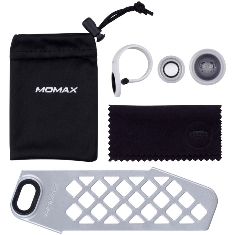 MOMAX X-Lens Case + Micro/Wide-angle Camera Lens Kits for iPhone SE/5s/5 - Silver Color-8