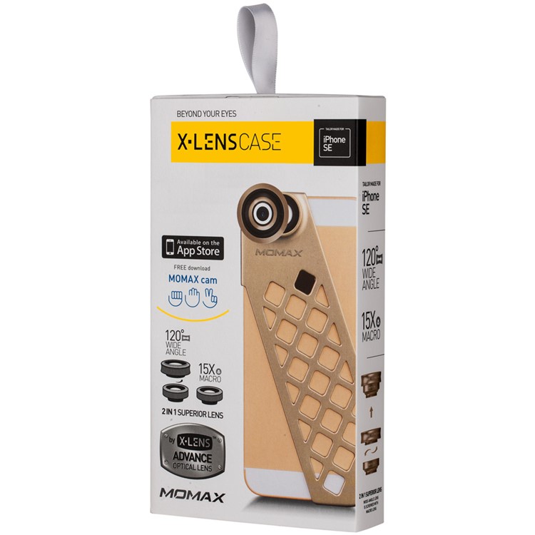 MOMAX X-Lens Case Camera Lens Kits for iPhone SE/5s/5 - Gold Color-9