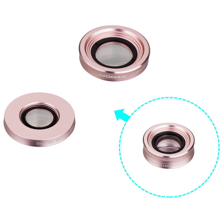 MOMAX X-Lens 3 in 1 Universal Macro Lens Set 10X Macro + 15X Macro + 30X Macro Lens for Smart Phones - Rose Gold Color-8