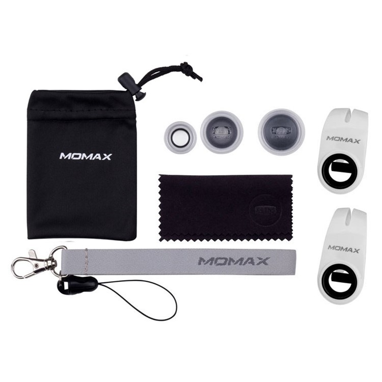 MOMAX X-Lens 3-In-1 120° Wide Angle + 15X Macro + 180° Fisheye Lens Kit with Universal Clip - Silver Color-10