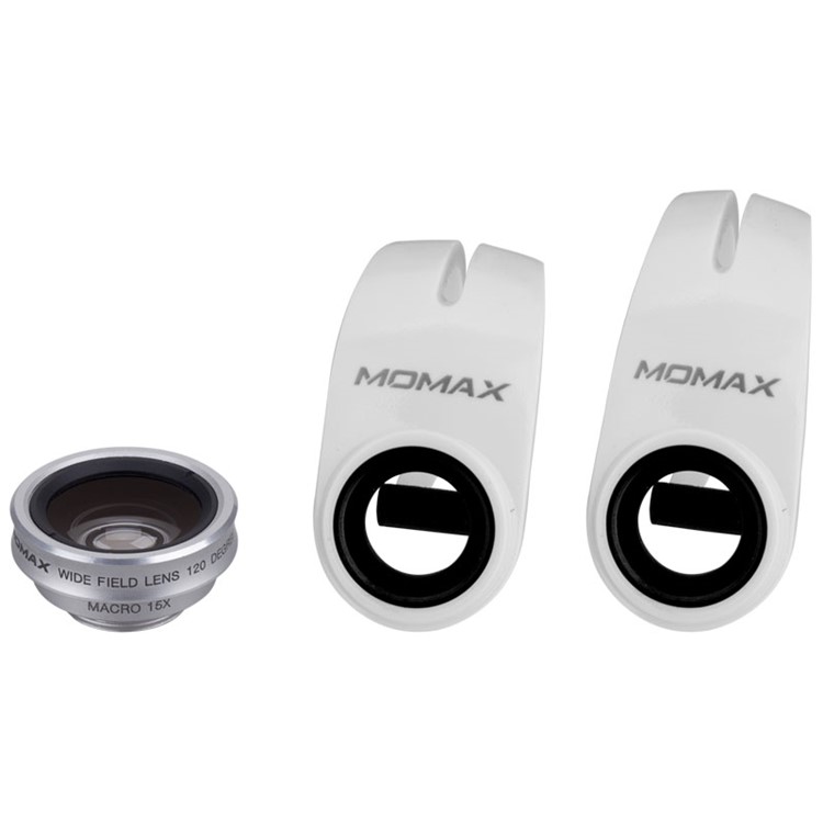 MOMAX X-Lens 3-In-1 120° Wide Angle + 15X Macro + 180° Fisheye Lens Kit with Universal Clip - Silver Color-8