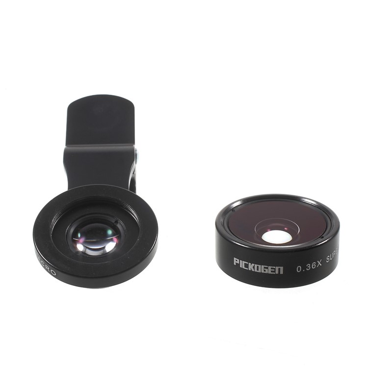 PICKOGEN 2-in-1 0.36X Super Wide Angle + 15X Macro Lens Universal Clip-on Lens Kits (HE-036) - Black-12