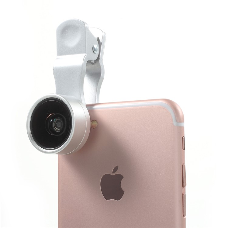PICKOGEN 2-in-1 0.36X Super Wide Angle + 15X Macro Lens Universal Clip-on Camera Lens Kits (HE-036) - Silver Color-1