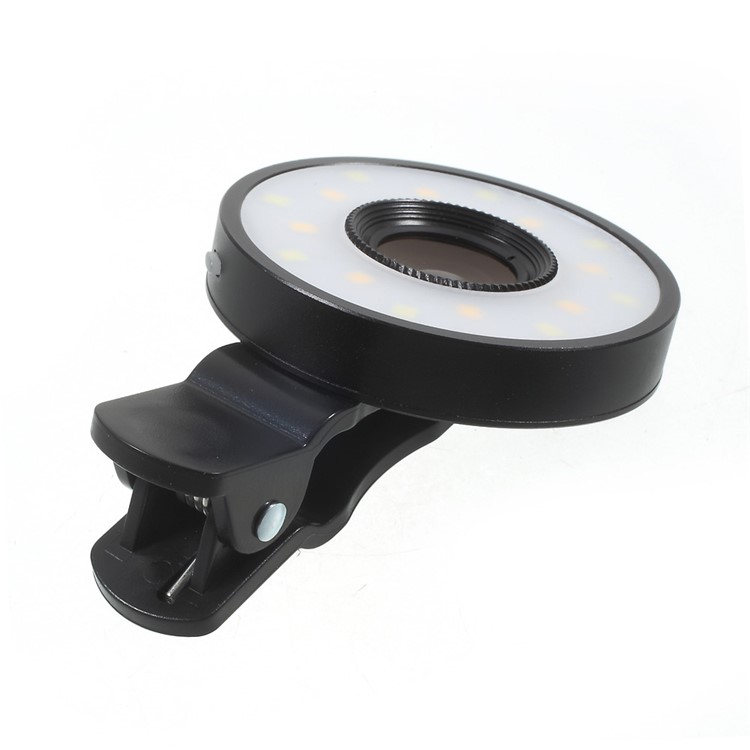 PICKOGEN Universal Clip-on Lens Kit 0.65X Wide Angle + 15X Macro Lens with Selfie LED Fill-in Lights - Black-7