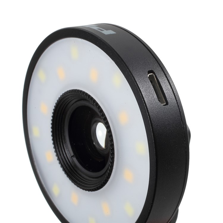 PICKOGEN Universal Clip-on Lens Kit 0.65X Wide Angle + 15X Macro Lens with Selfie LED Fill-in Lights - Black-8