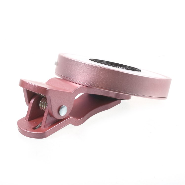 PICKOGEN Universal 2-in-1 Lens Kit 0.65X Wide Angle + 15X Macro Lens with Selfie LED Fill-in Lights - Pink-8