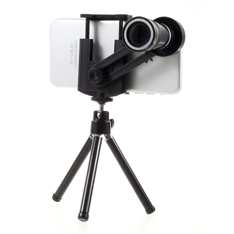 Universal 10X Mobile Phone Telescope Camera Lens with Tripod, Phone Clamp Range: 55 - 85mm-11