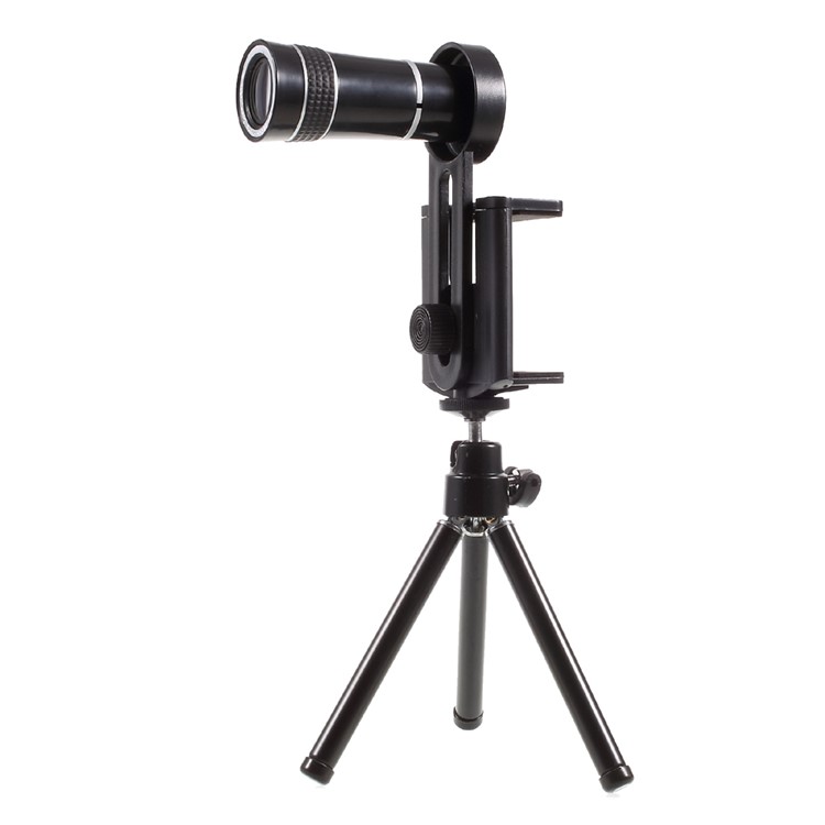 Universal 10X Mobile Phone Telescope Camera Lens with Tripod, Phone Clamp Range: 55 - 85mm-7