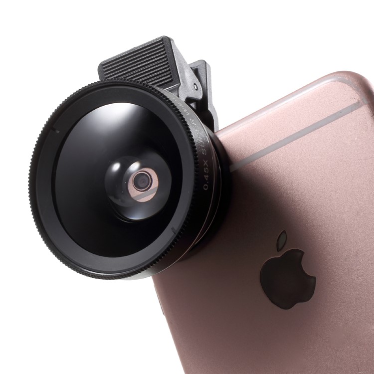 Universal Clip-on 37mm 0.45X Wide Angle Lens + Macro Lens 2-in-1 Mobile Phone Camera Lens Kit - Black-10
