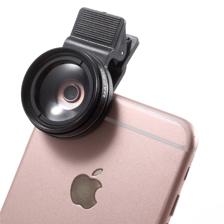 Universal Clip-on 37mm 0.45X Wide Angle Lens + Macro Lens 2-in-1 Mobile Phone Camera Lens Kit - Black-9
