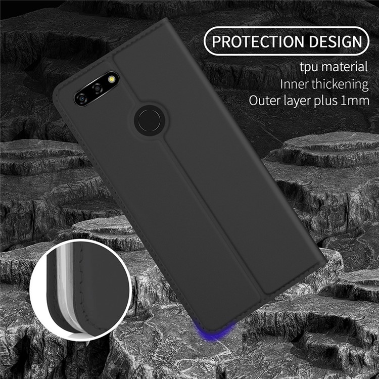 Card Holder Auto-absorbed Leather Cell Phone Case with Stand for Blu Vivo X - Black-6