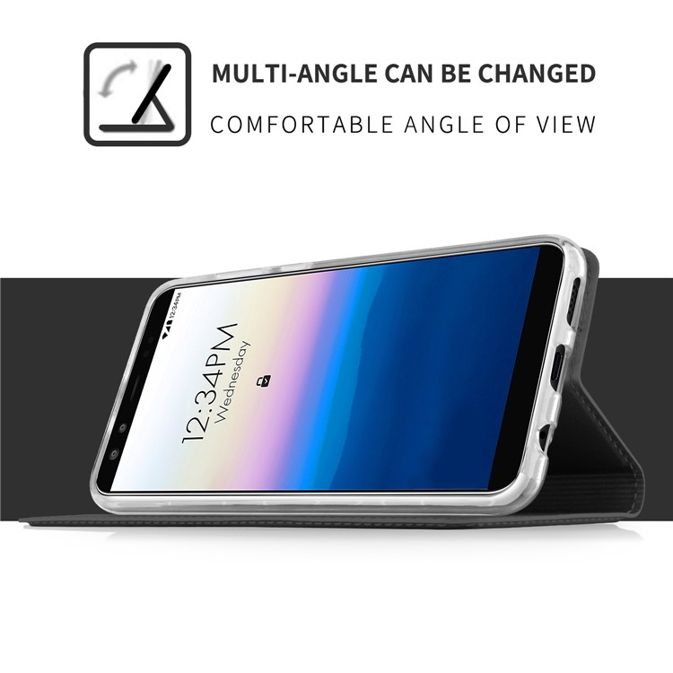 Card Holder Auto-absorbed Leather Cell Phone Case with Stand for Blu Vivo X - Black-7