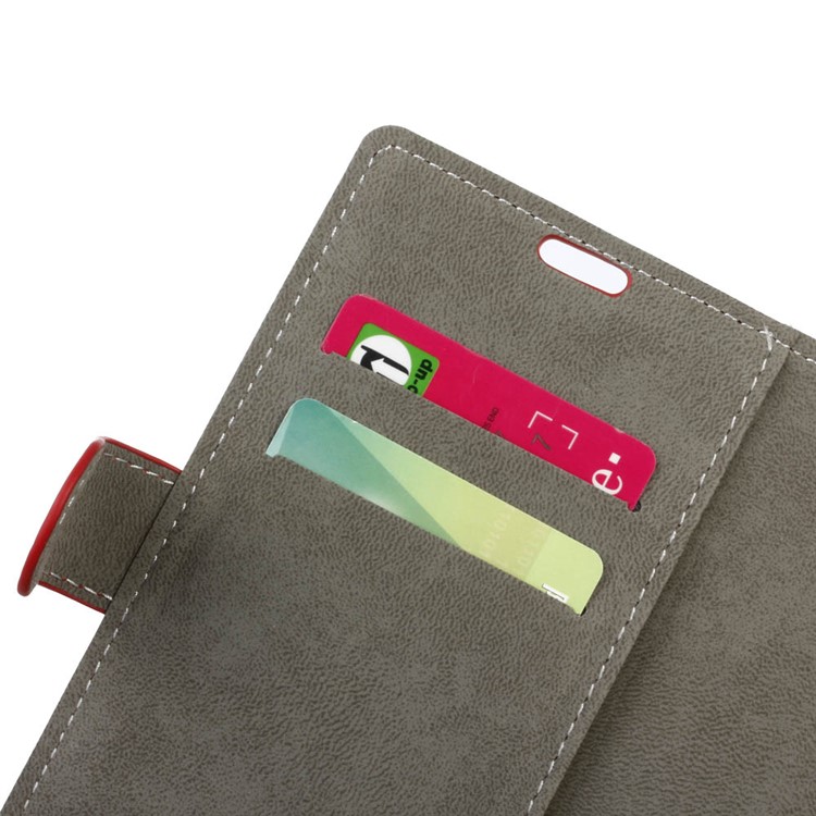 Wallet Leather Cell Phone Case for Vodafone Smart N9 - Red-5