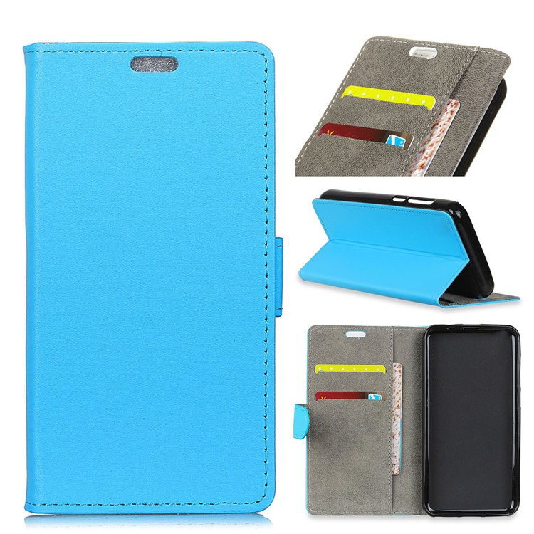 Magnetic Leather Stand Cover for Vodafone Smart N9 - Blue-1