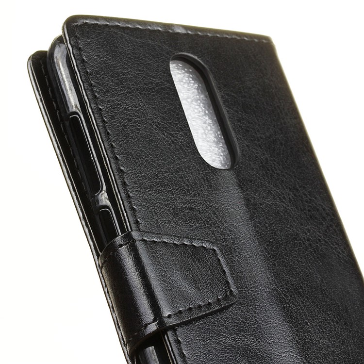 Crazy Horse Leather Wallet Case for Vodafone Smart N9 - Black-4