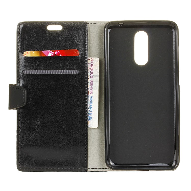 Crazy Horse Leather Wallet Case for Vodafone Smart N9 - Black-5