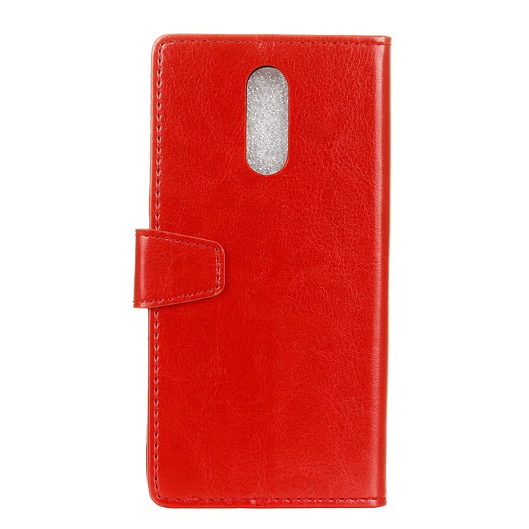 Crazy Horse Leather Wallet Shell for Vodafone Smart N9 - Red-3