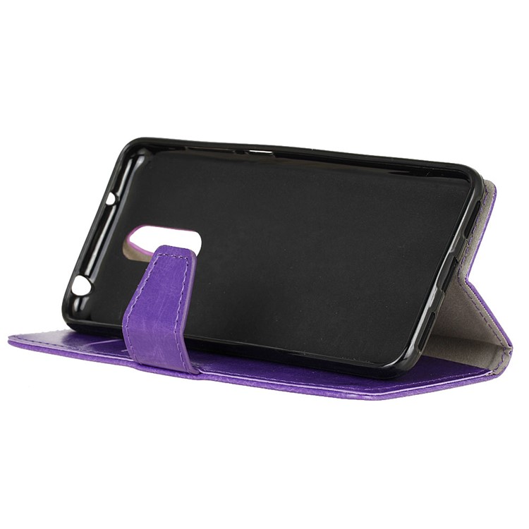 Crazy Horse Wallet Leather Stand Cover for Vodafone Smart N9 - Purple-5