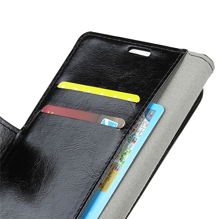 Crazy Horse Texture Magnetic Leather Wallet Case for Vodafone Smart X9 - Black-5