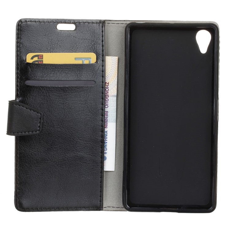 Crazy Horse Texture Wallet Stand Leather Cell Phone Case for Vodafone Smart E9 - Black-5