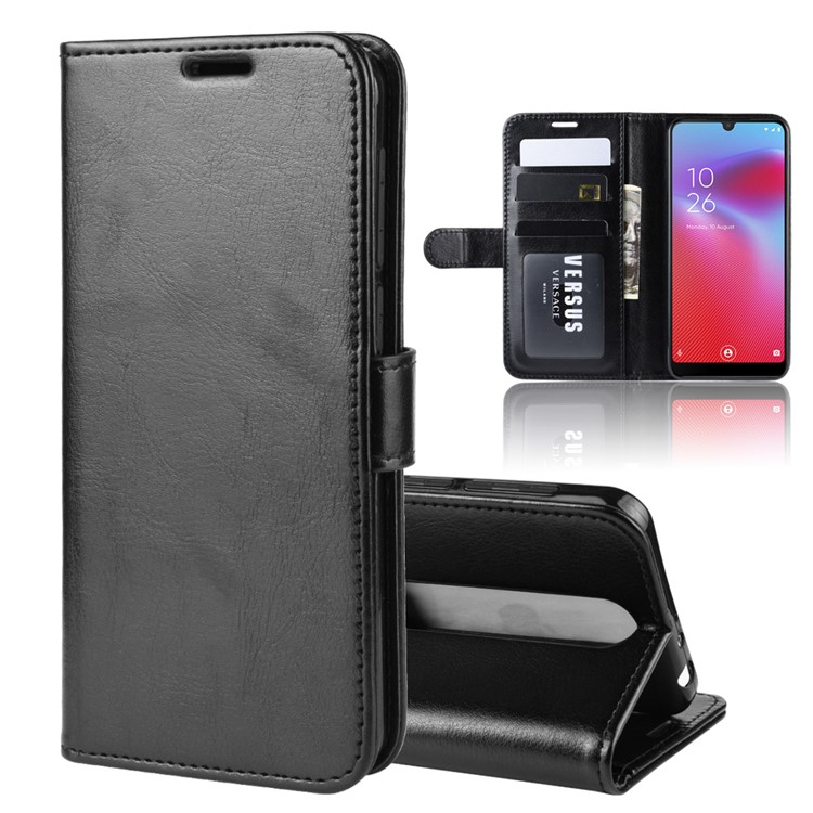 Crazy Horse Surface Wallet Leather Stand Phone Case for Vodafone Smart V10 - Black-2