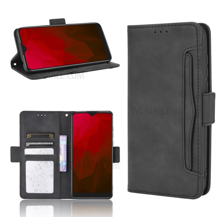Leather with Many Card Slots Protective Case for Vodafone Smart V11 - Black-1