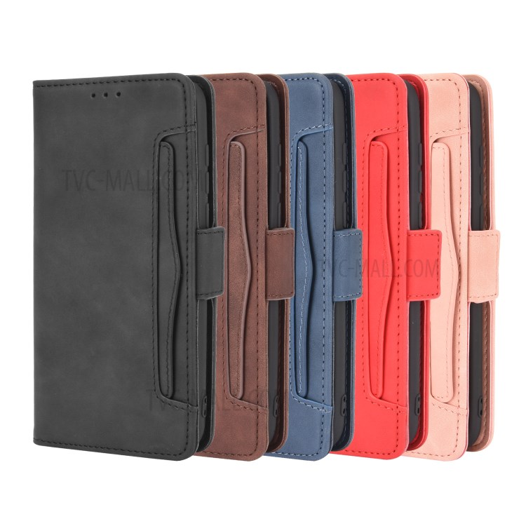 Leather with Many Card Slots Protective Case for Vodafone Smart V11 - Black-13