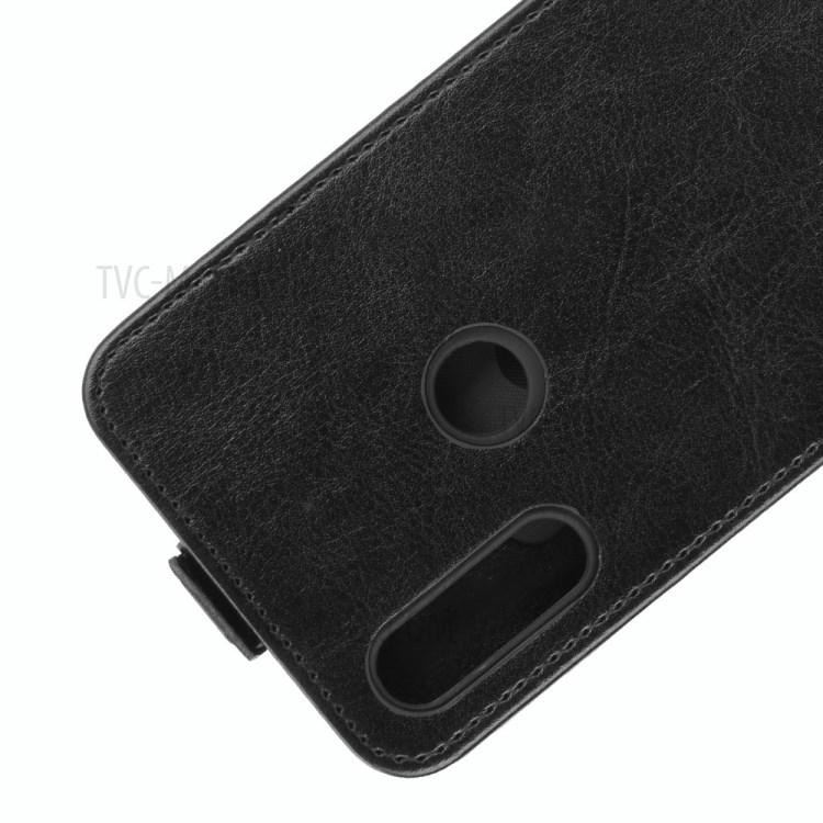 Crazy Horse Skin Vertical Flip Phone Cover Case with Card Slot for Vodafone Smart V11 - Black-3