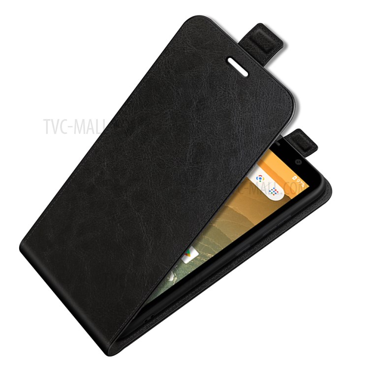 Crazy Horse Vertical Flip Leather Phone Case with Card Slot for Vodafone Smart E11 - Black-5