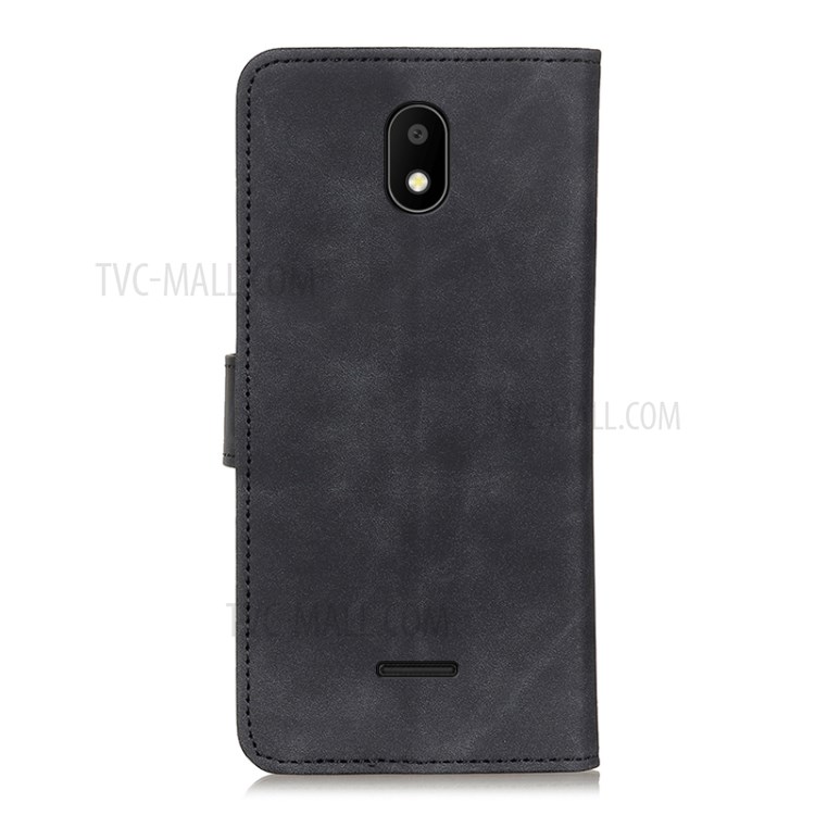 KHAZNEH Vintage Style Leather Wallet Stand Cover for Vodafone Smart E11 - Black-6
