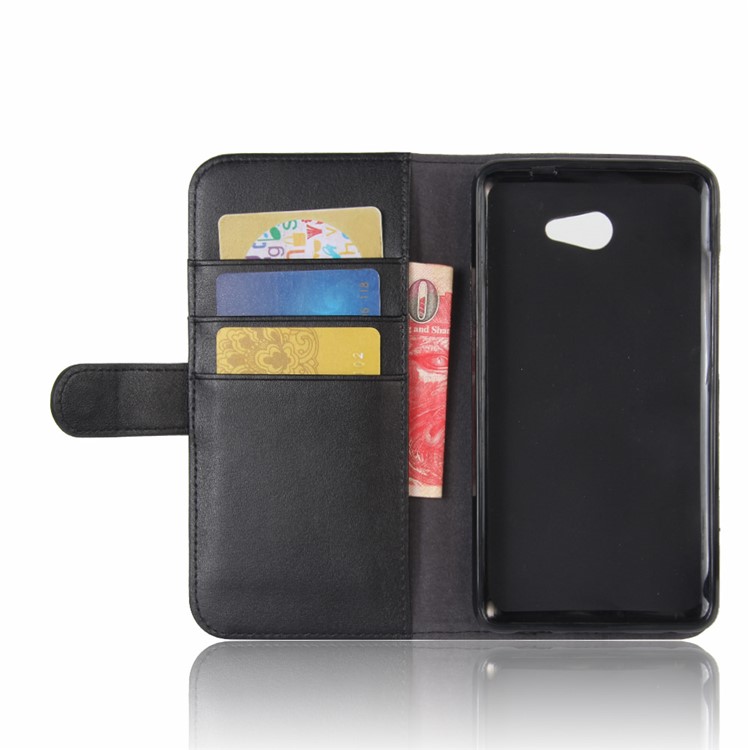 Folio Split Leather Wallet Stand Phone Case for Vodafone Smart ultra 7 - Black-4