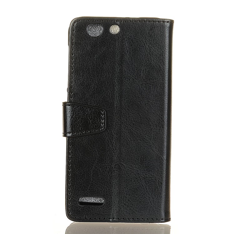 Crazy Horse Wallet Leather Stand Phone Case for Vodafone Smart E8 - Black-2