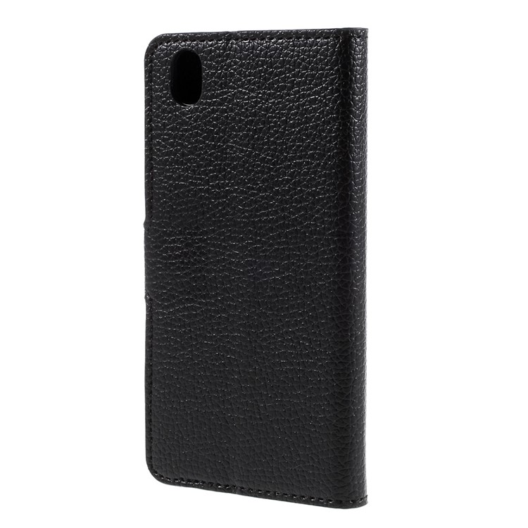 Bolsa de couro protetora para OnePlus X com suporte Litchi Textura - Preto-2