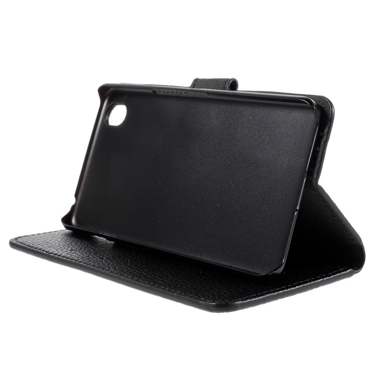 Bolsa de couro protetora para OnePlus X com suporte Litchi Textura - Preto-4