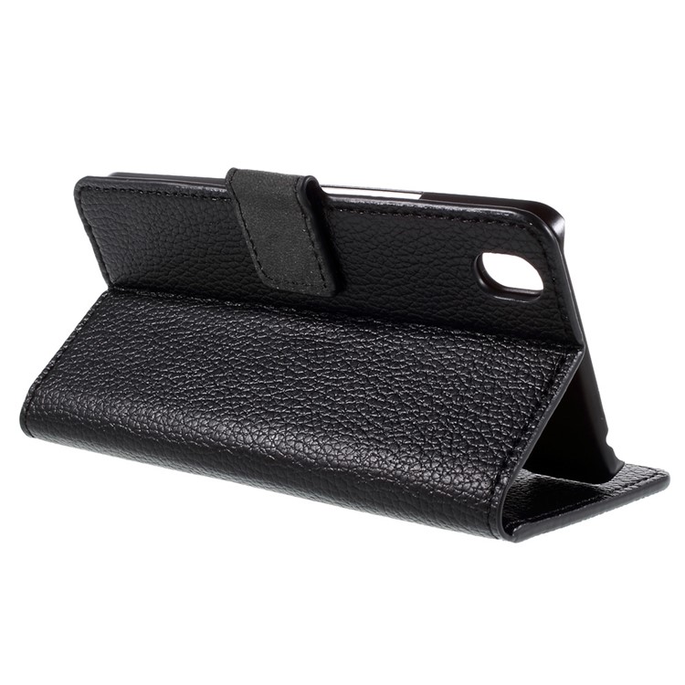 Bolsa de couro protetora para OnePlus X com suporte Litchi Textura - Preto-5