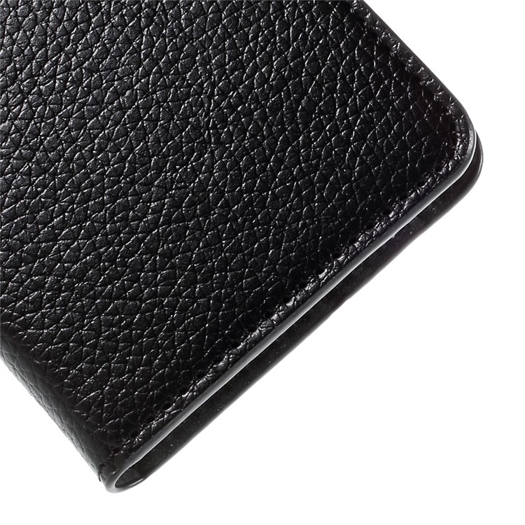 Bolsa de couro protetora para OnePlus X com suporte Litchi Textura - Preto-8