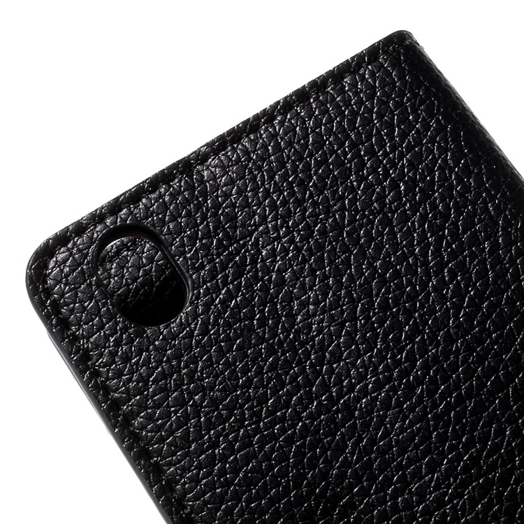 Bolsa de couro protetora para OnePlus X com suporte Litchi Textura - Preto-9