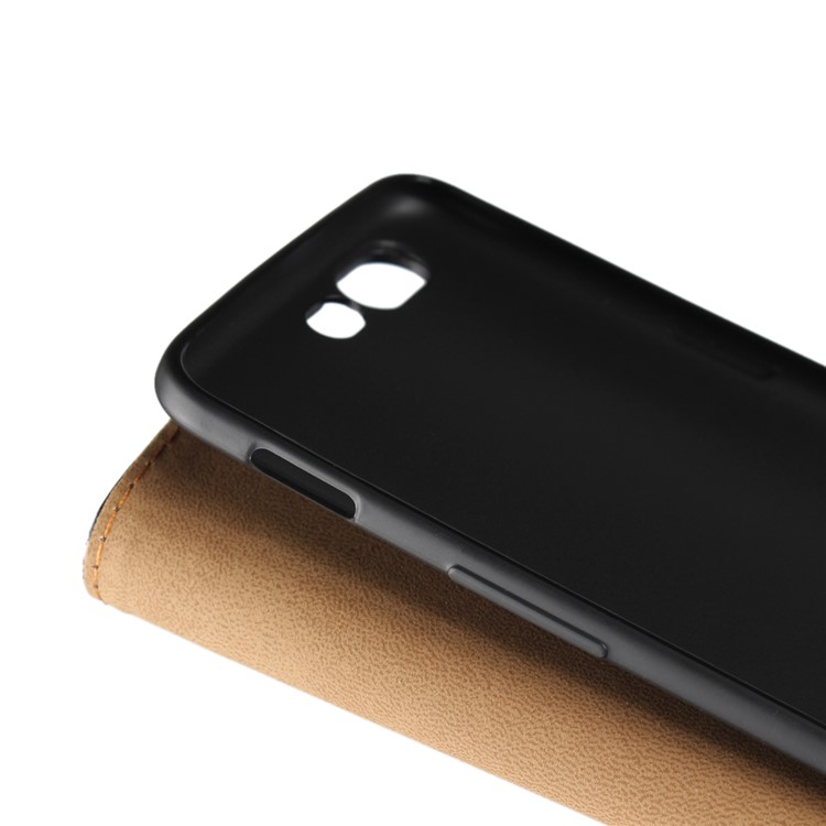Para OnePlus 5 Genuino Split cuero Stand Wallet Funda Flip - Negro-10