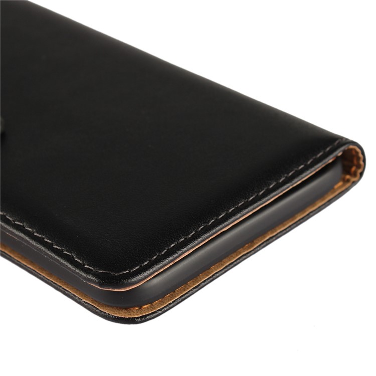 Para OnePlus 5 Genuino Split cuero Stand Wallet Funda Flip - Negro-9