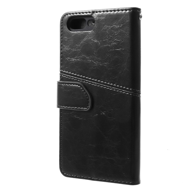 K'TRY for OnePlus 5 Geometric Splicing Series Leather Stand Phone Case - Black-4