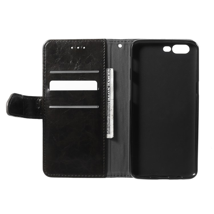 K'TRY for OnePlus 5 Geometric Splicing Series Leather Stand Phone Case - Black-6