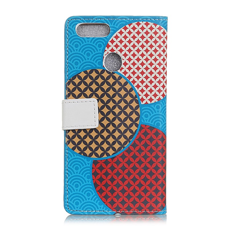 Pattern Printing Leather Magnetic Stand Wallet Phone Casing for OnePlus 5T - Circles Seamless Pattern-2