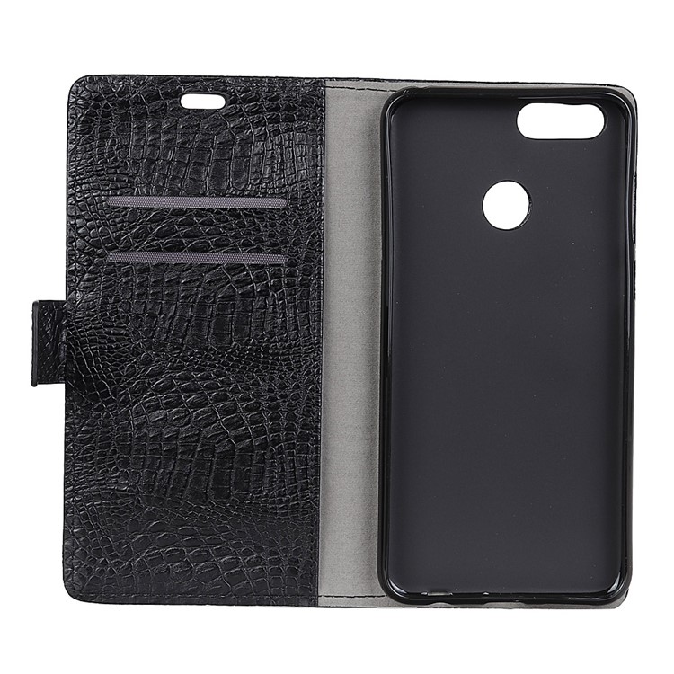 Crocodile Texture Leather Stand Wallet Mobile Phone Case for OnePlus 5T - Black-4