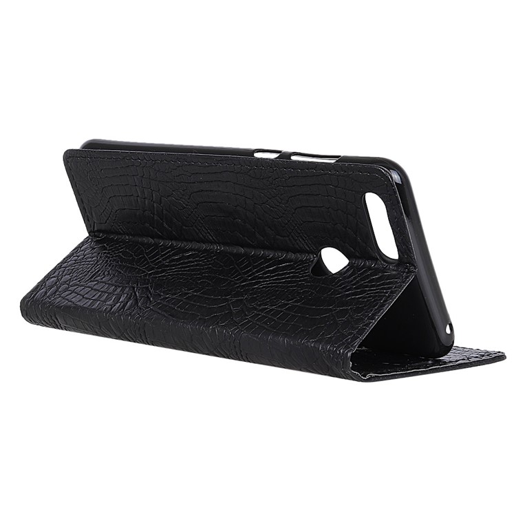 Crocodile Texture Leather Stand Wallet Mobile Phone Case for OnePlus 5T - Black-5